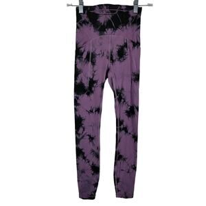 Lululemon Power Thru HR Tight 25 Lavender Black Athletic Women's Size 2